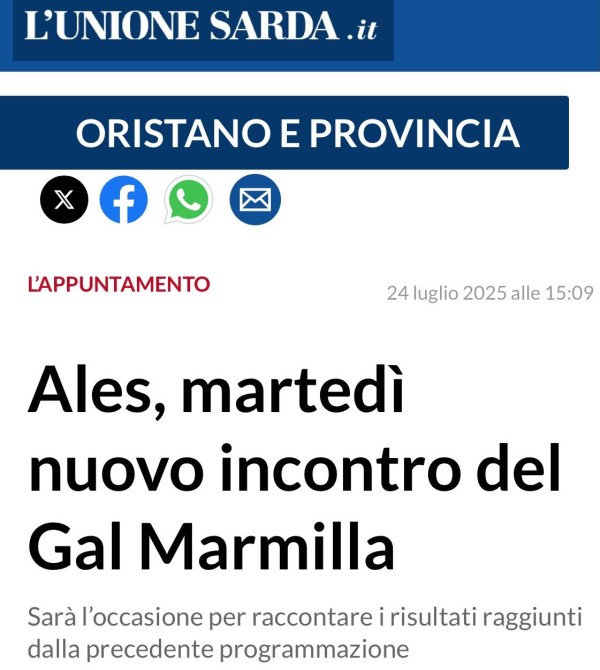 Ales, martedì nuovo incontro del Gal Marmilla