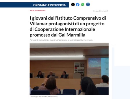 I giovani dell&#039;Istituto Comprensivo di Villamar protagonisti di un progetto di Cooperazione Internazionale